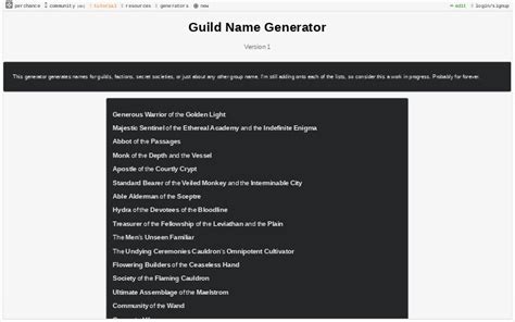 Guild Name Generator