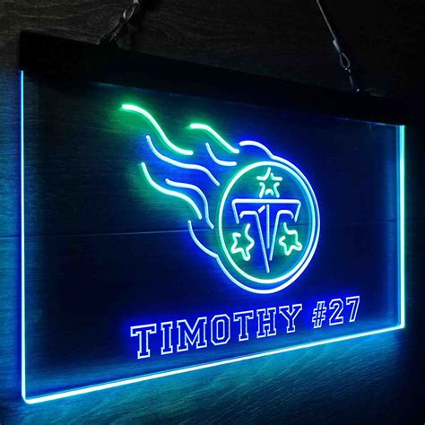 Red Tennessee Titans Team Number Neon Like Led Sign Pro Led Sign