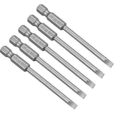 Sourcing Map 5 Pcs 4mm Slotted Tip Magnetic Flat Head Screwdriver Bits