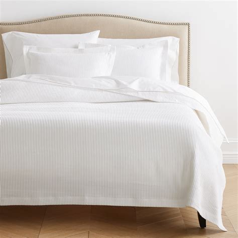 Ribbed White Cotton Matelassé Pillow Shams Hudson Grace