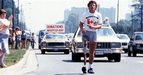 Terry Fox ran a daily marathon to raise money for cancer research