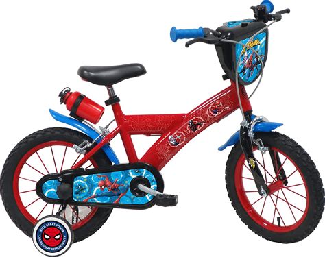 Vélo ATLAS Vélo Enfant Garçon 14 Spiderman Marvel Rouge 14 Pouces