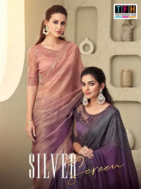 Tfh Silver Screen Vol Silk With Heavy Designer Wedding Wear Saree