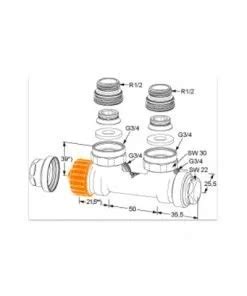 Heimeier Radiator Onderaansluiting Multilux V Eclipse 1 2 3 4