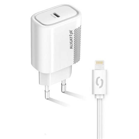 Chytrá Síťová Nabíječka Aligator Power Delivery 20w Usb C Kabel Pro Iphoneipad Bílá Půhycz