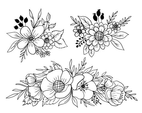 Colecci N De Arte Lineal De Flores Y Hojas De Belleza Vector Gratis