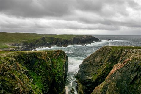 Dramatic Cliffs Sky And The Atlantic Ocean At Uig On The Isle Of Lewis