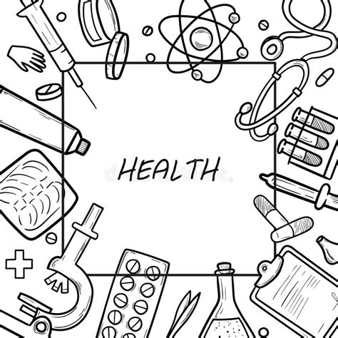 Healthcare And Medicine Vector Illustration Hand Drawn Doodle Drugs