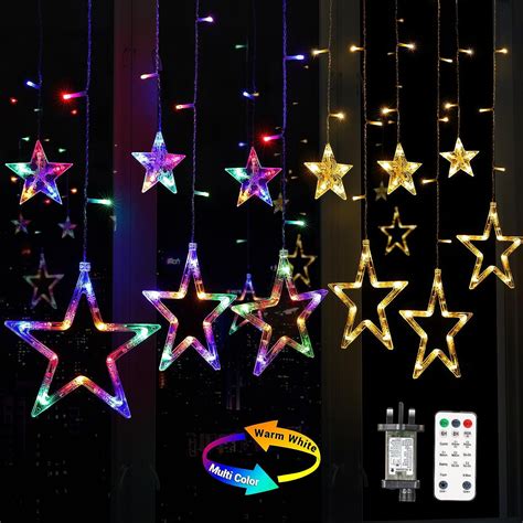 Quntis 12 Star Christmas Window Lights, 11 Lighting Modes 138 LED Star ...