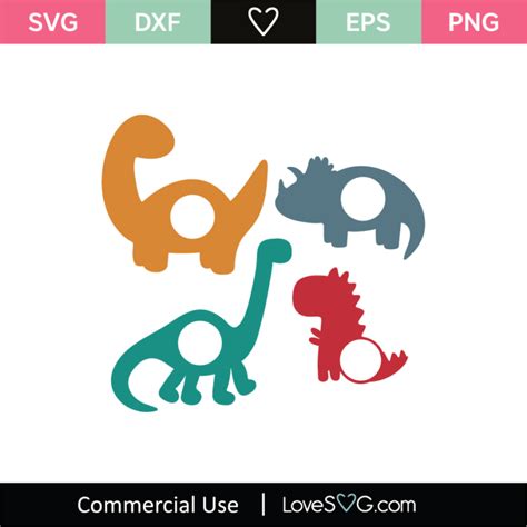 Dinosaurs Monogram Frames SVG Cut File Lovesvg