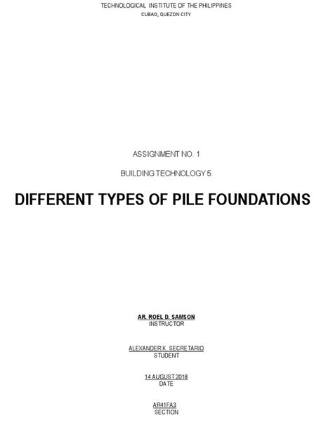 Types of Pile Foundations | PDF | Deep Foundation | Civil Engineering