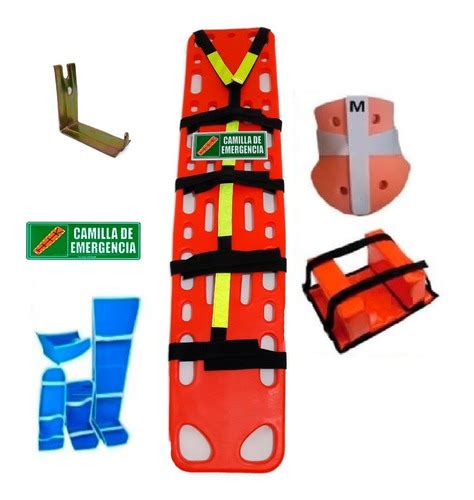 Camilla Emergencia Pl Stica Inmovilizador Cabeza Kit F Rulas Cuotas