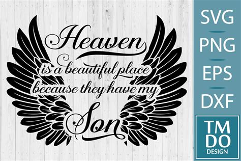 Son In Heaven In Loving Memory Svg Rip Graphic By Tmdodesign · Creative Fabrica