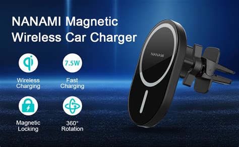 Nanami Magnetic Wireless Car Charger 7 5w Fast Charging Compatible With Magsafe Car Charger