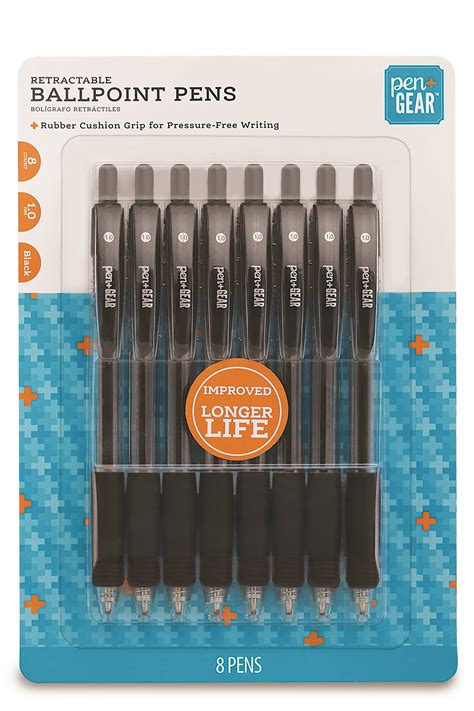 PEN GEAR Retractable Ballpoint 8 Pack Black Walmart Walmart