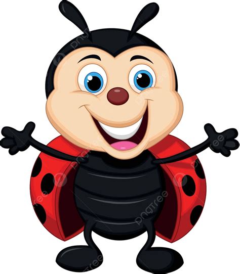 Happy Ladybug Cartoon Funny Happy Vector Vector Funny Happy Vector