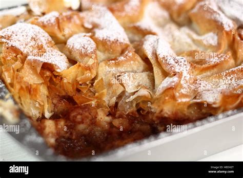 Filo Pastry Topped Apple Pie Stock Photo Alamy