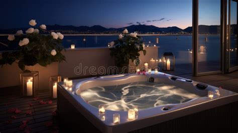 Jacuzzi on the Terrace of Luxury Hotel. Spa Complex, Vacation and ...