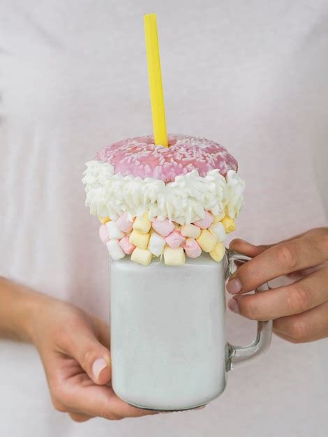 photo milkshake jar  pink donut