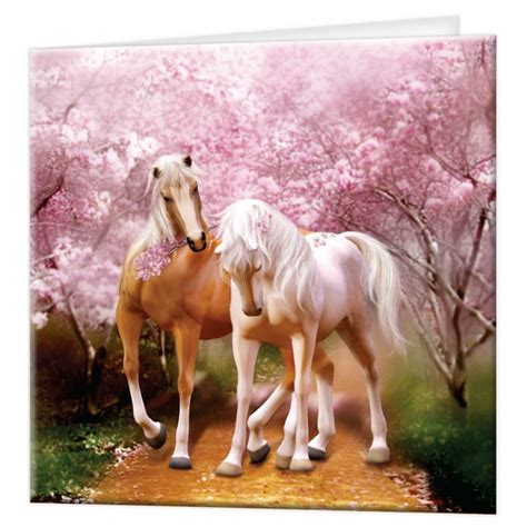 3d Livelife Greeting Card Spring Love Colourful Horse Lenticular 3d