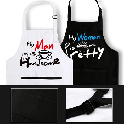 Couples Apron Ts Set High Fashion Women Canvas Apron Kitchen Barista