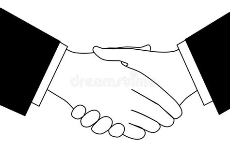 Clipart business deal handshake in black and white. Handshake clipart sketch of #Sponsored , # ...