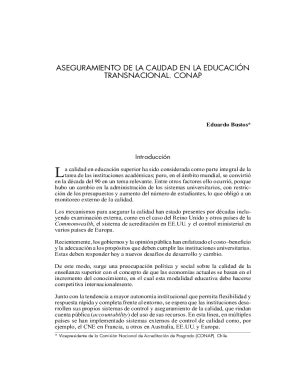 Fillable Online Aseguramiento De La Calidad En La Educacin Superior De