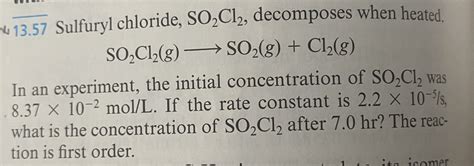 Solved How To Solve 1357 ﻿sulfuryl Chloride So2cl2