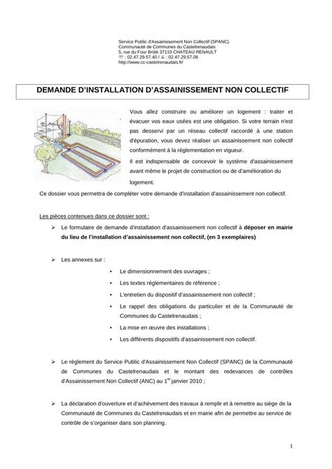 Pdf Demande Dinstallation Dassainissement Pdf File Le