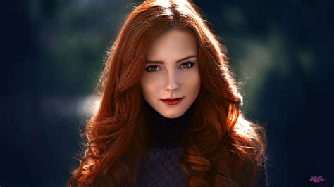 Wallpaper Face Women Redhead Model Long Hair Smiling Fashion