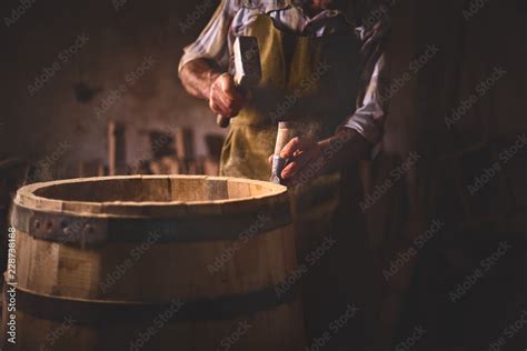 Wooden Barrels in a cooperage, barrel workshop Stock Photo | Adobe Stock