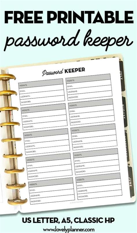 Free Printable Tracker Password Sheet In 3 Sizes US Letter Classic