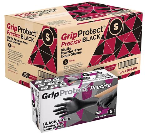 Gripprotect® Precise Black Nitrile Exam Gloves 4 Mil Chemo Rated