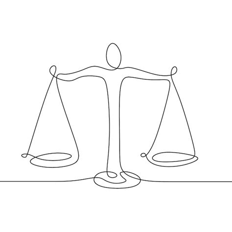 Premium Vector Continuous One Line Drawing Of Libra Law Business