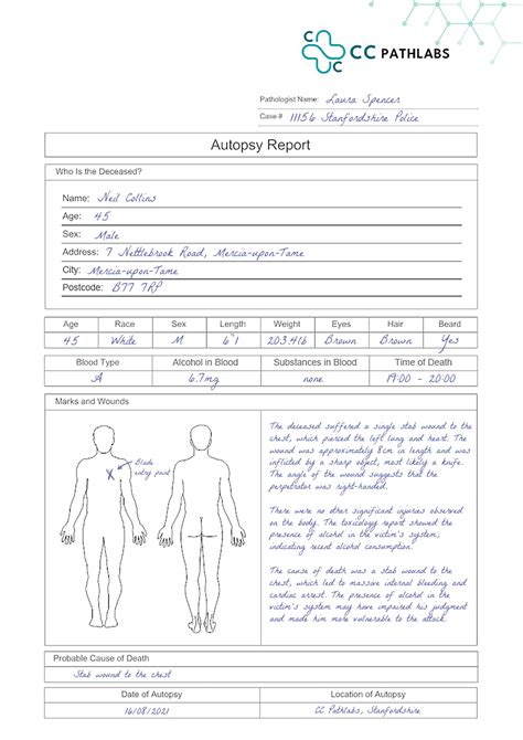 Autopsy Report - Cold Case Inc