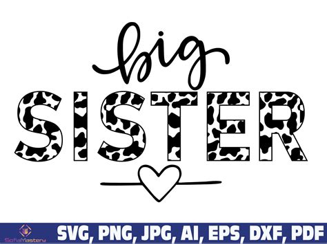 Big Sister Svg Png Sister Svg Png Cow Print Big Sister Svg Png Sisters Svg Sister Cow Print Svg