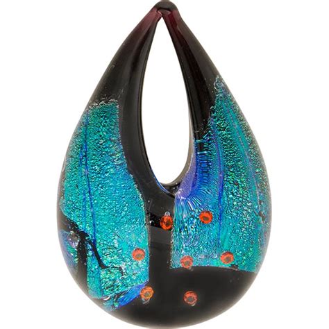 Authentic Murano Glass Lampwork Teardrop Pendant 24kt Gold And Orange