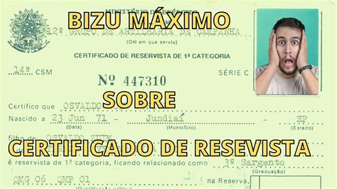 Bizu Máximo sobre Certificado de Reservista e Certificado de Dispensa