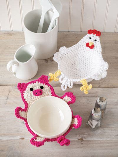 Chicken Piggy Bowl Cozies Crochet Pattern Cozy Crochet Patterns