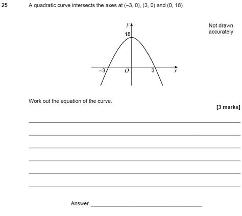 Gcse Maths Quadratic Graphs Past Paper Questions Page Of