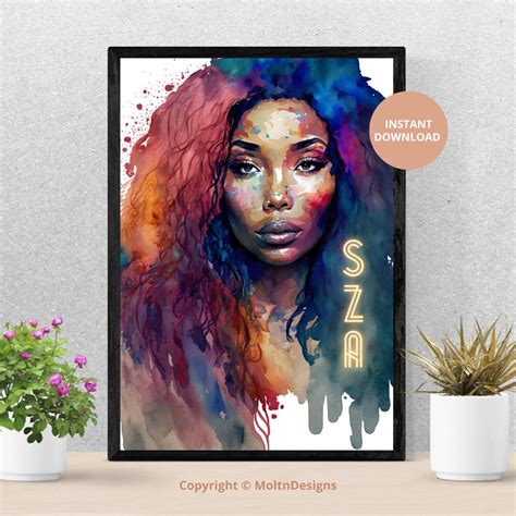 Sza Poster Sza Portrait Sza Print Sza Album Sos Album Sza Digital