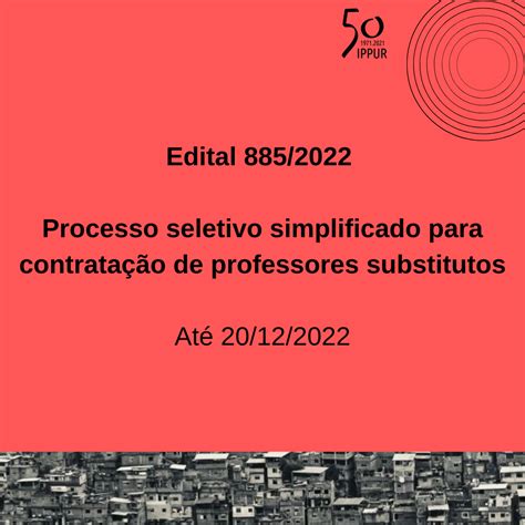 Edital Ippur Nº 885 Processo Seletivo Simplificado Para Contratação