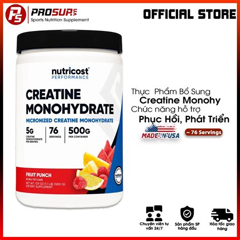 Nutricost Creatine Monohydrate Micronized 500g 76 Servings Shopee Việt Nam