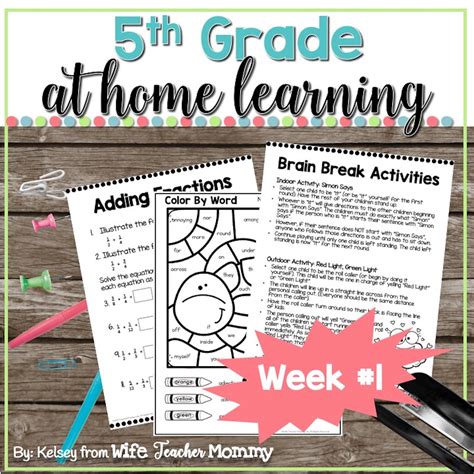 5th Grade at Home Learning Activities Bundle - Etsy