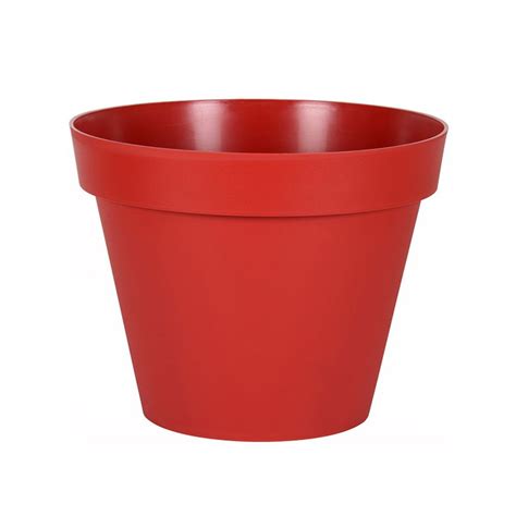 Eda Plastiques Pot Rond Toscane X Cm L Rouge Rubis