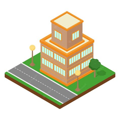 Edificio Isométrico Moderno Icono Isométrico O Elemento Infográfico