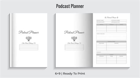 Editable Podcast Planner Kdp Interior Design Premium Vector Vector