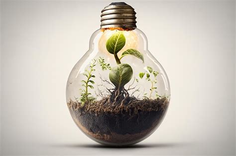 Premium Photo Green Eco Energy Concept Plant Growing Inside Light Bulb