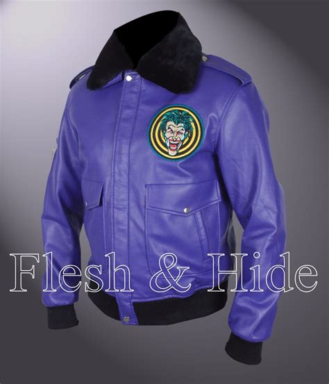 Batman Henchmen Joker Goon Purple Bomber Jacket With Faux Fur Collar Ebay