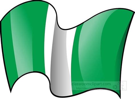 World Flags Clipart-Nigeria wavy country flag clipart